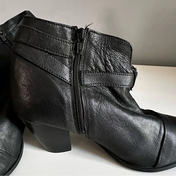 Addition Elle Women’s Side Zip Black Heel Ankle Boots 12W - Picture 8 of 12